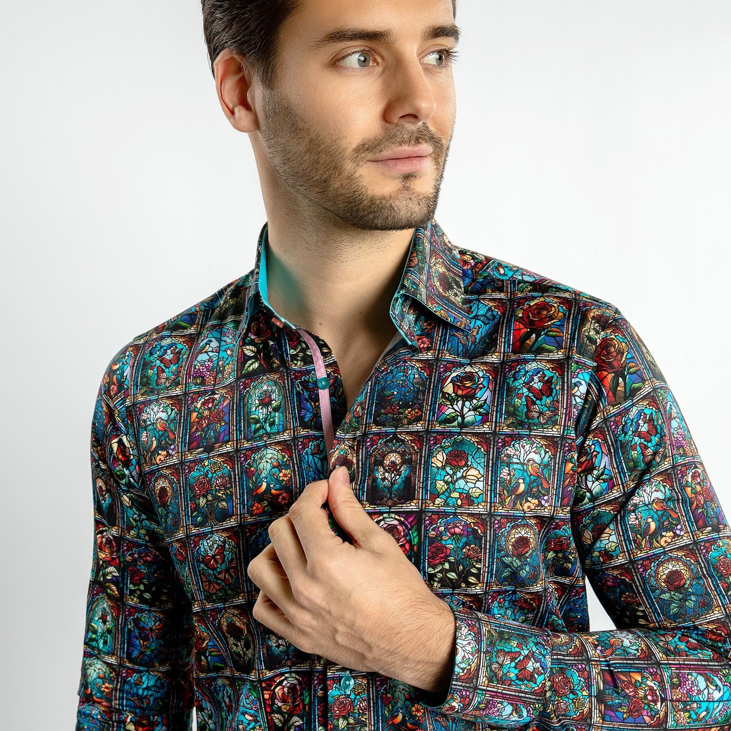 STAINED GLASS ROMANCE PRINT SHIRT