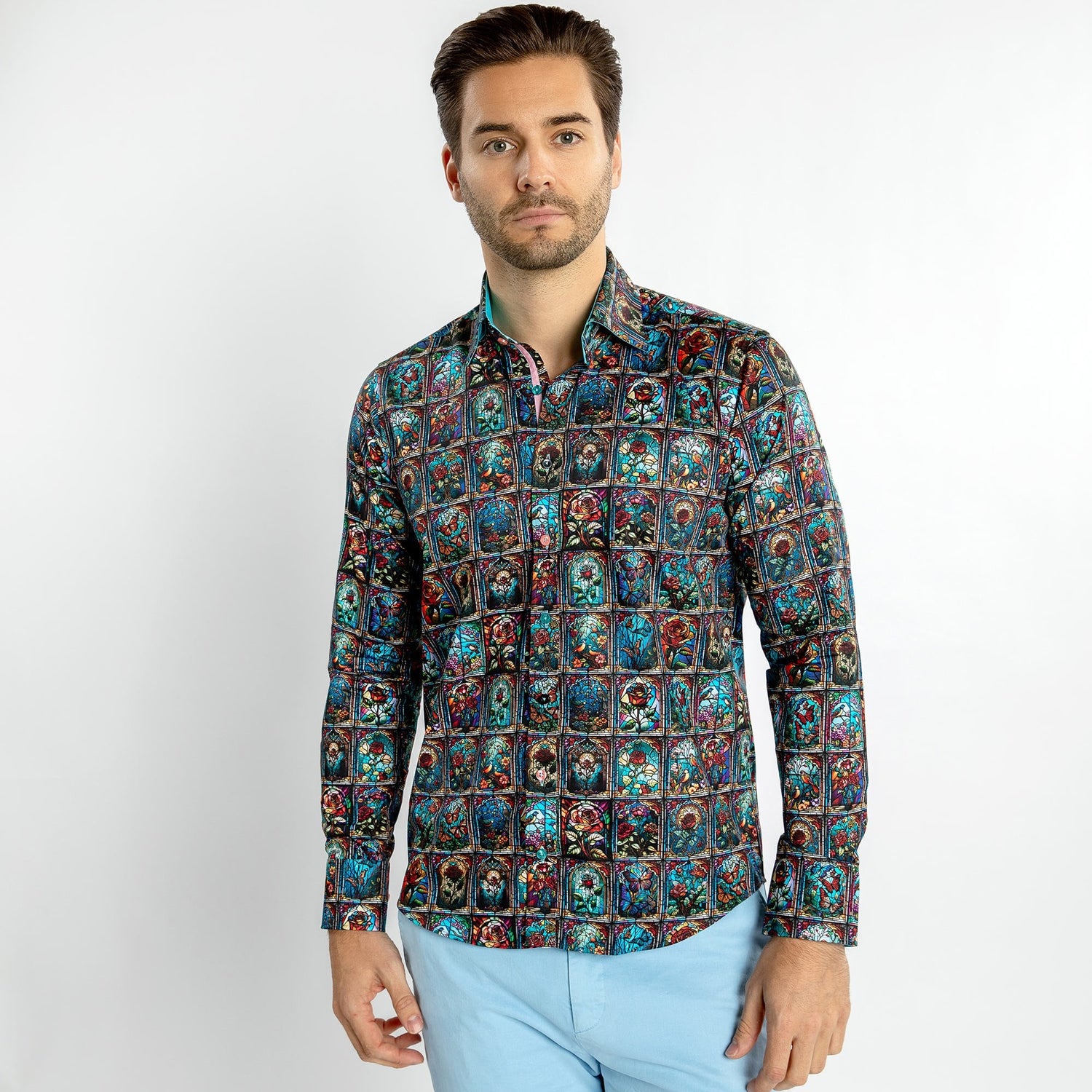 STAINED GLASS ROMANCE PRINT SHIRT