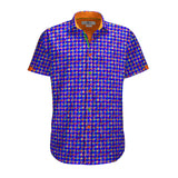 MULTICOLOR HOUNDSTOOTH PRINT SHORT SLEEVE SHIRT