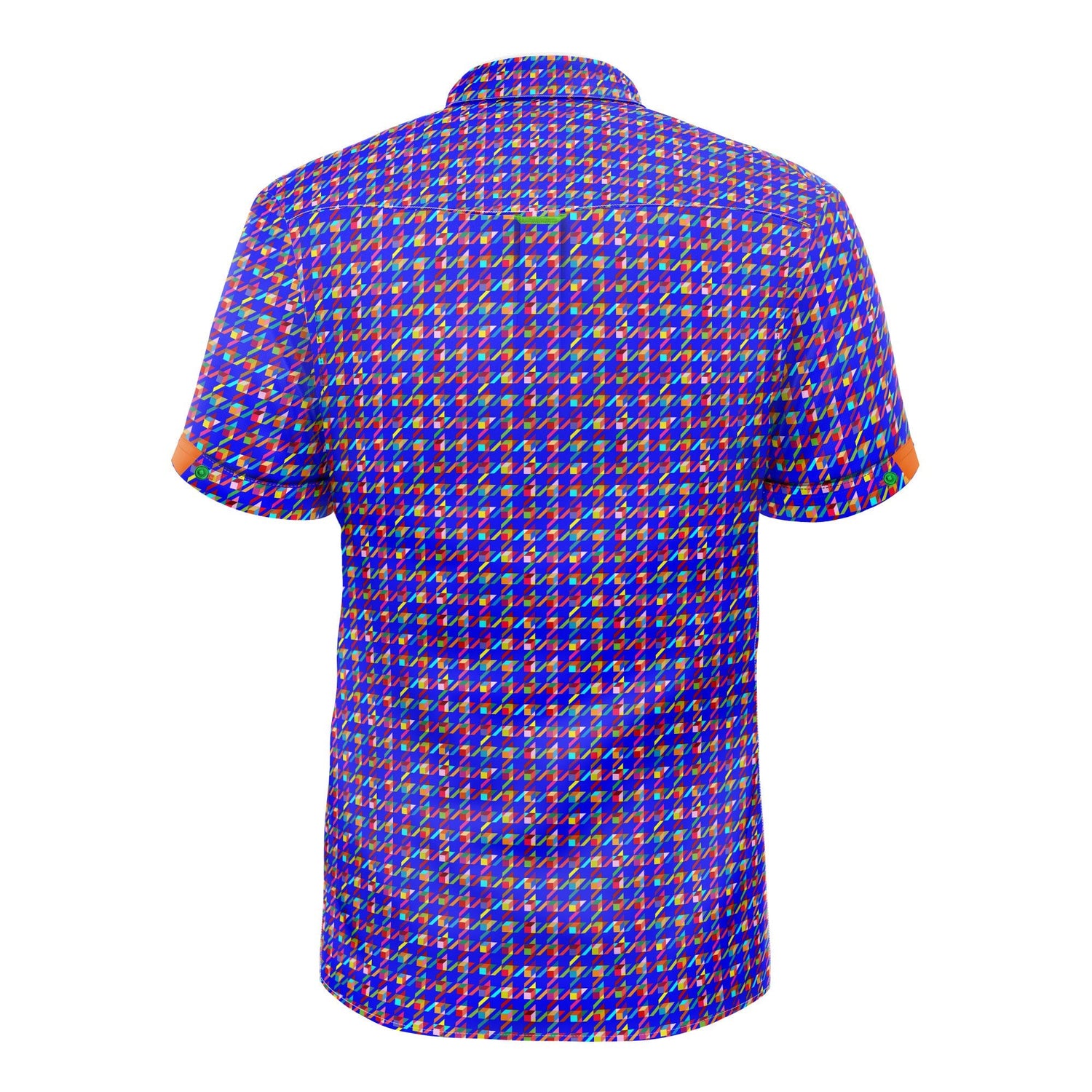 MULTICOLOR HOUNDSTOOTH PRINT SHORT SLEEVE SHIRT