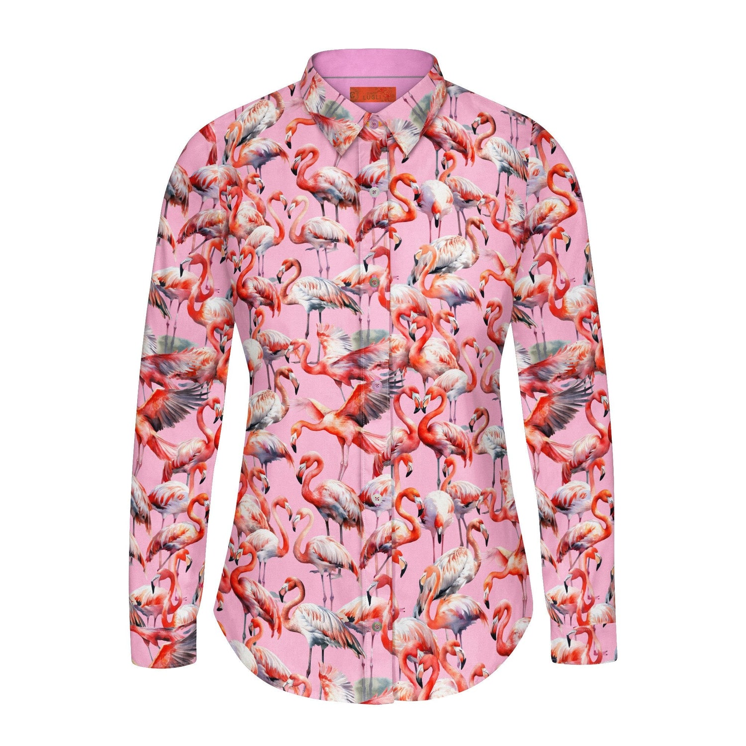 FLAMBOYANCE OF FLAMINGOS  WOMENS  PRINT SHIRT