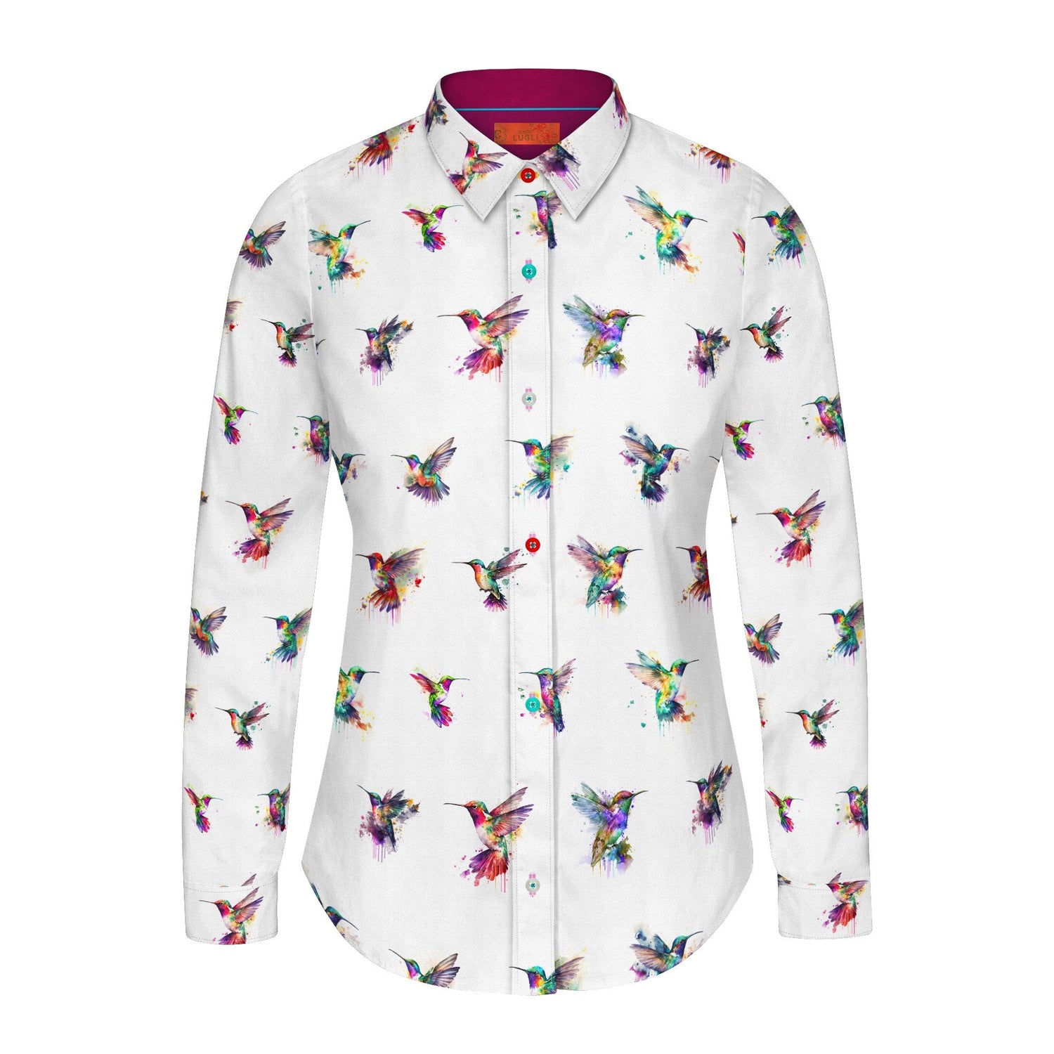 WHISPERING WINGS HUMMINGBIRD WOMENS PRINT SHIRT