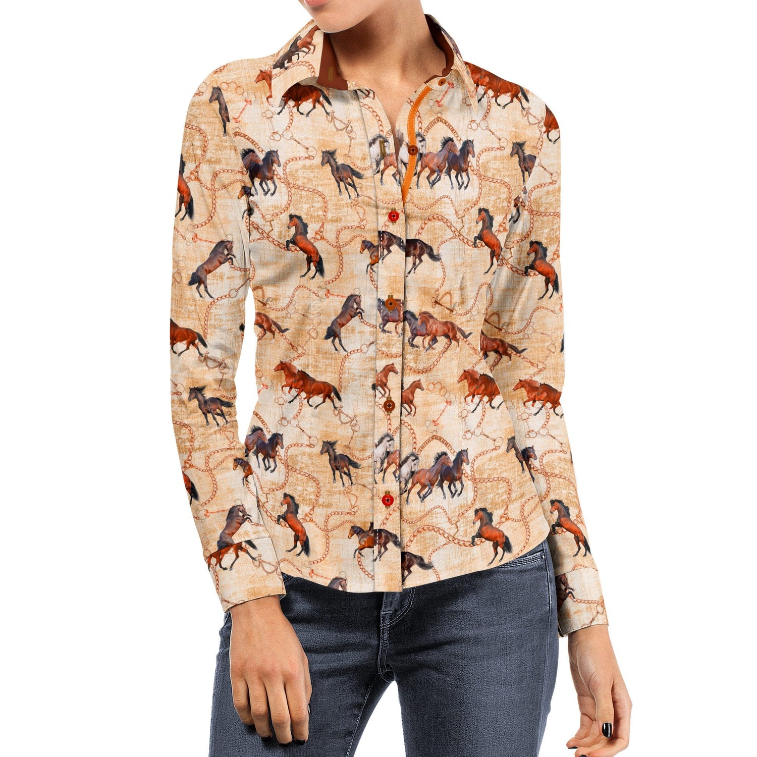 HORSES & BRIDLES WOMENS PRINT SHIRT