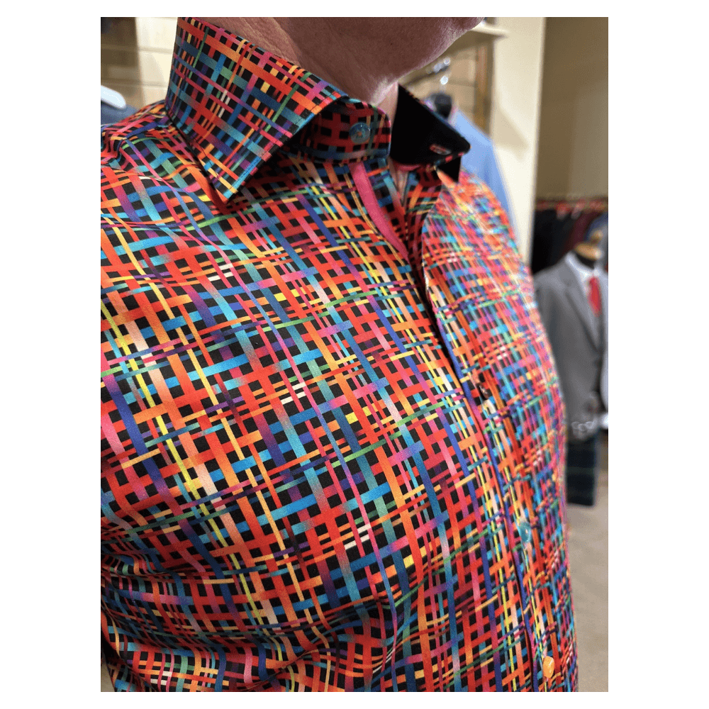 PRE-ORDER - BASKET WEAVE MULTICOLOURED PRINT SHIRT