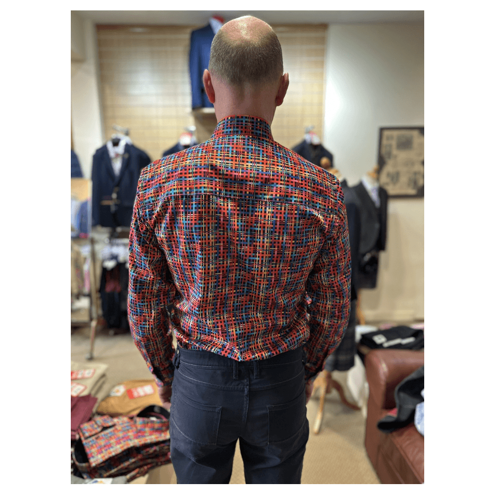 PRE-ORDER - BASKET WEAVE MULTICOLOURED PRINT SHIRT