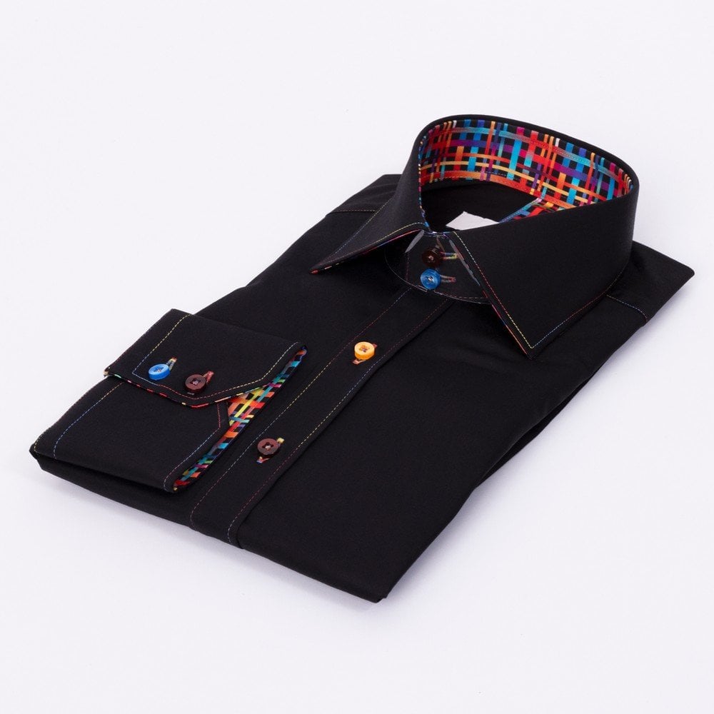 CLASSIC SHIRT WITH MULTI COLOURED WAFFLE INSERT