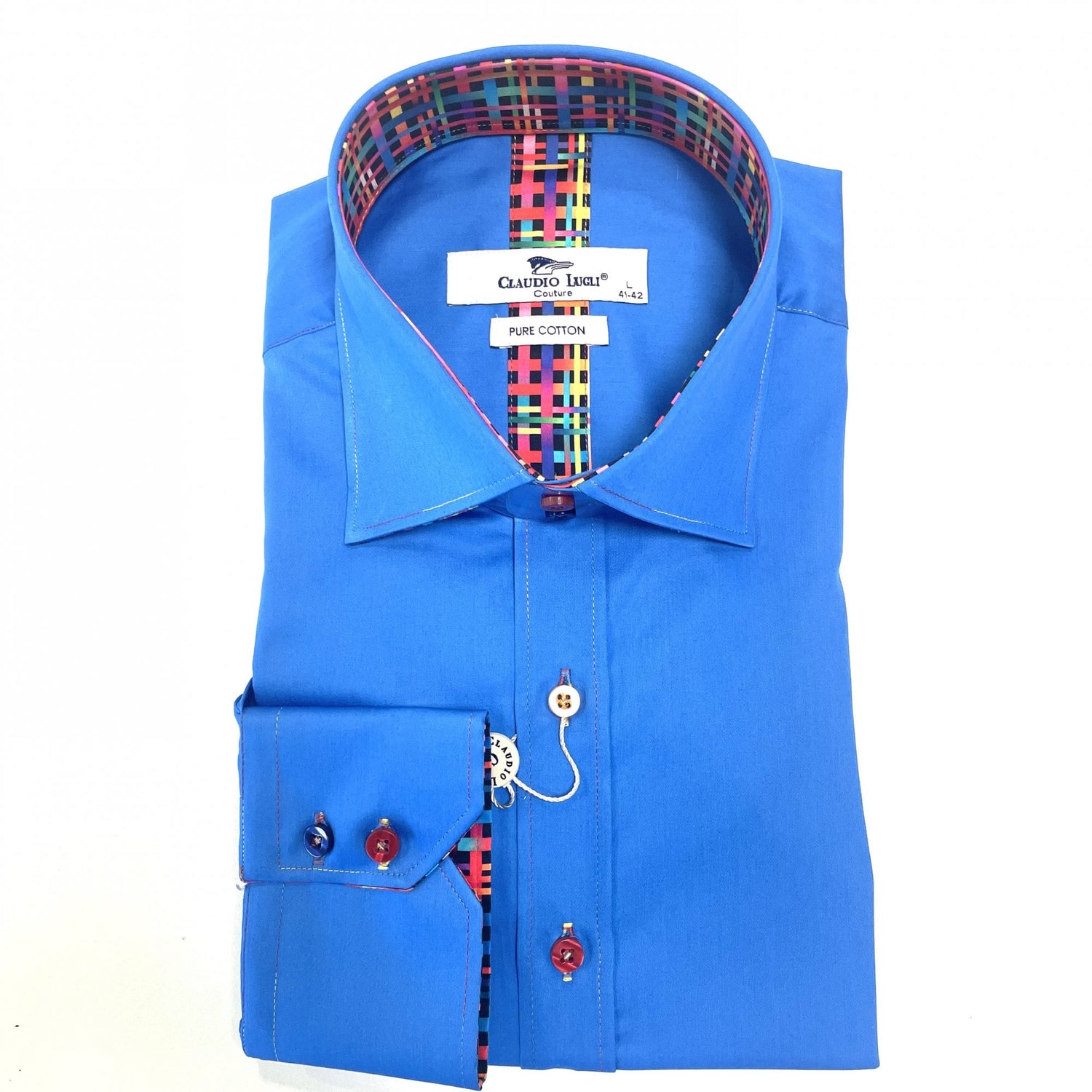 CLASSIC SHIRT WITH MULTI COLOURED WAFFLE INSERT