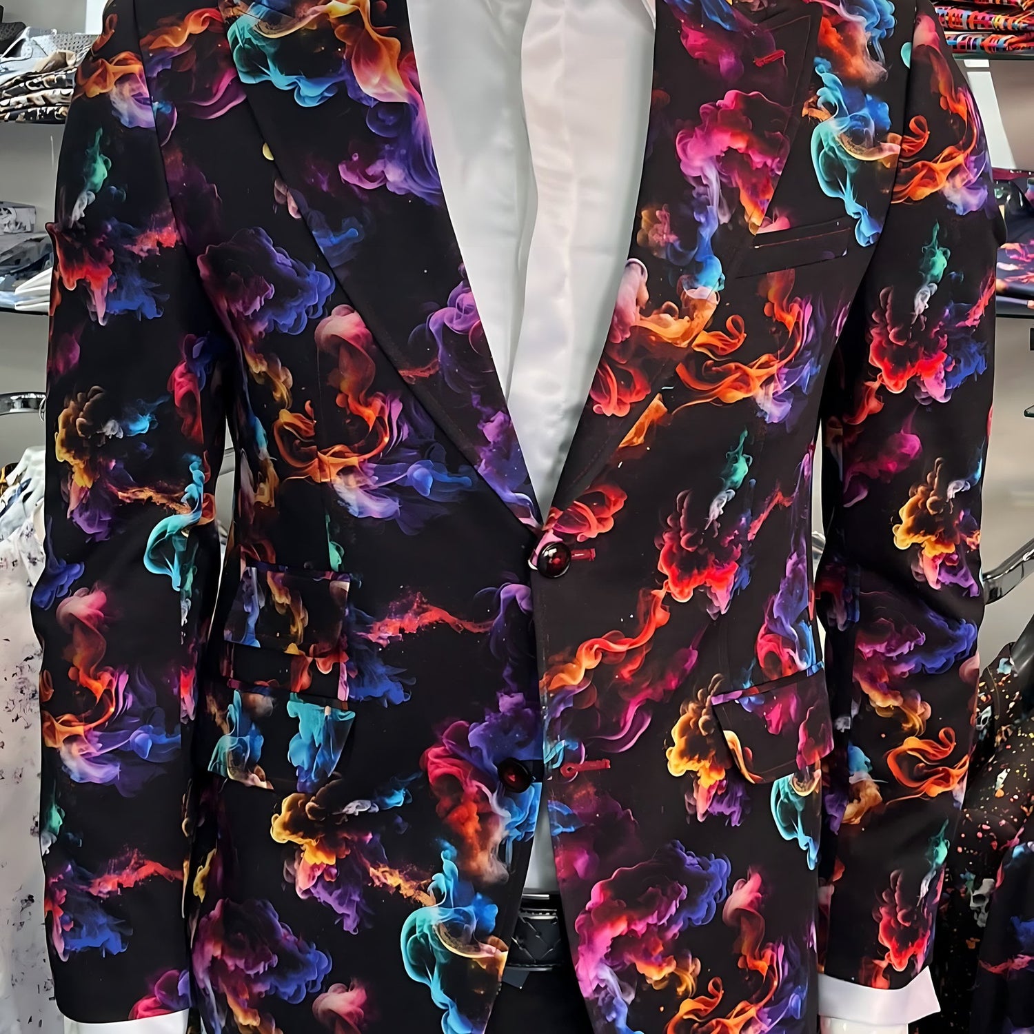 SMOKE AND COLOUR SYMPHONY PRINT JACKET