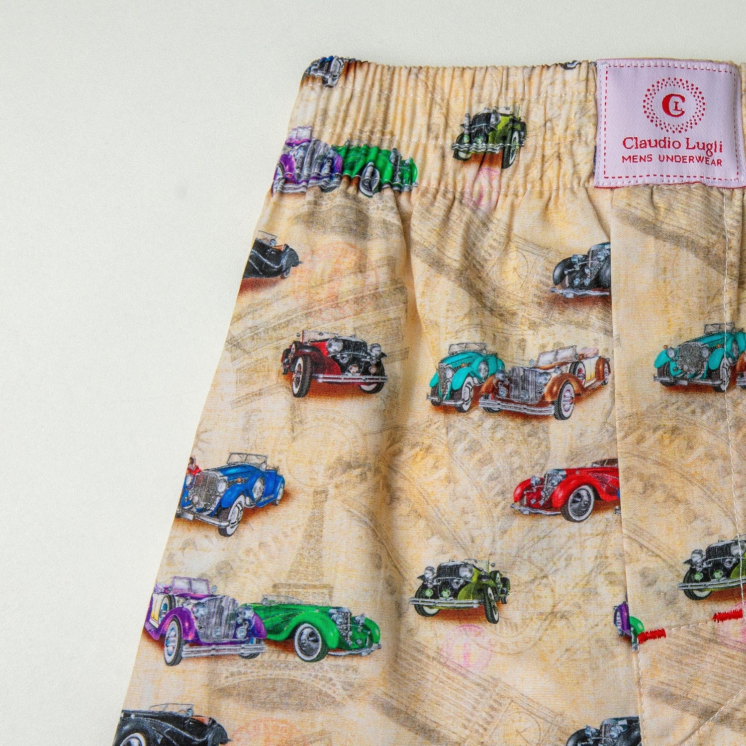 VINTAGE COTTON POPLIN PRINT BOXER SHORTS