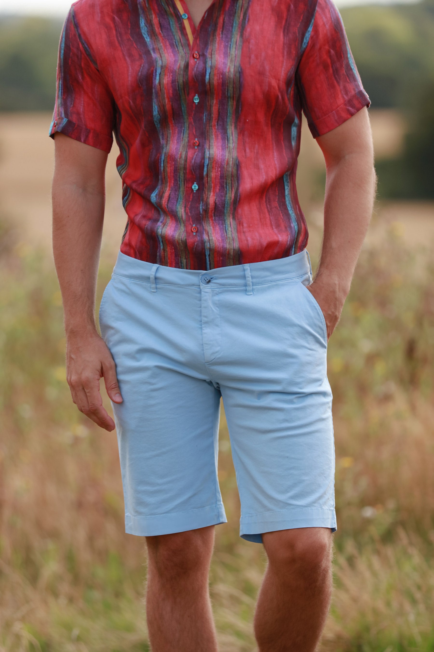 Patterned chino shorts online