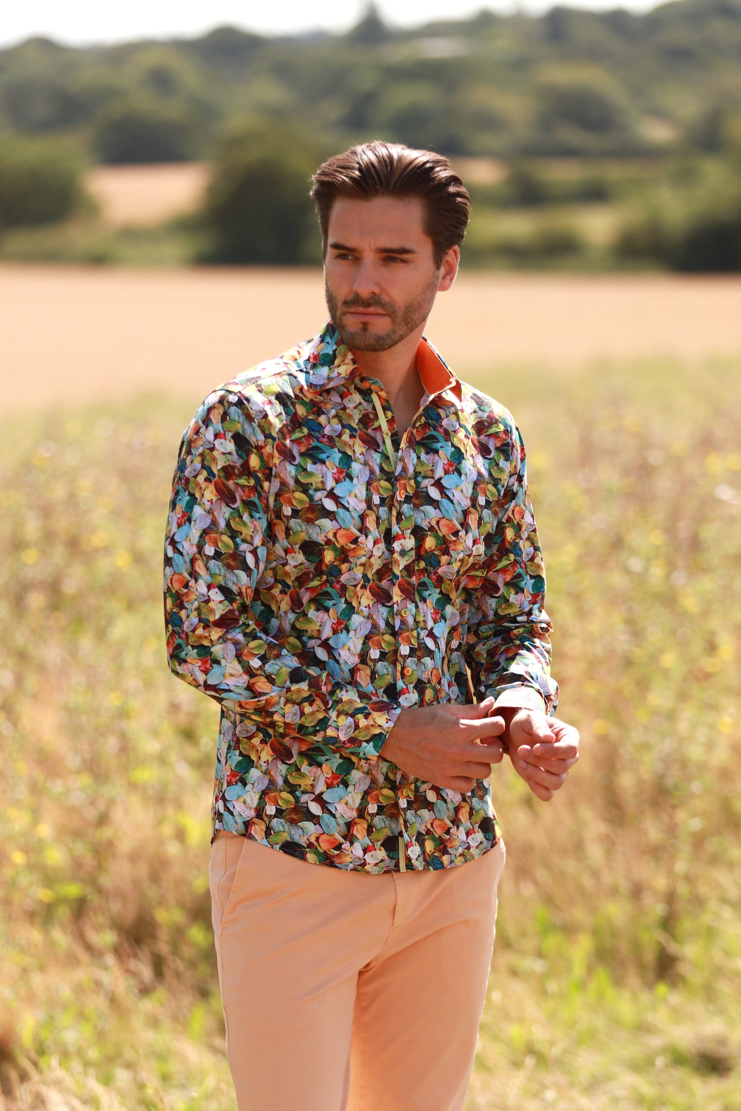 LEAVES IN AUTUMN PRINT SHIRT