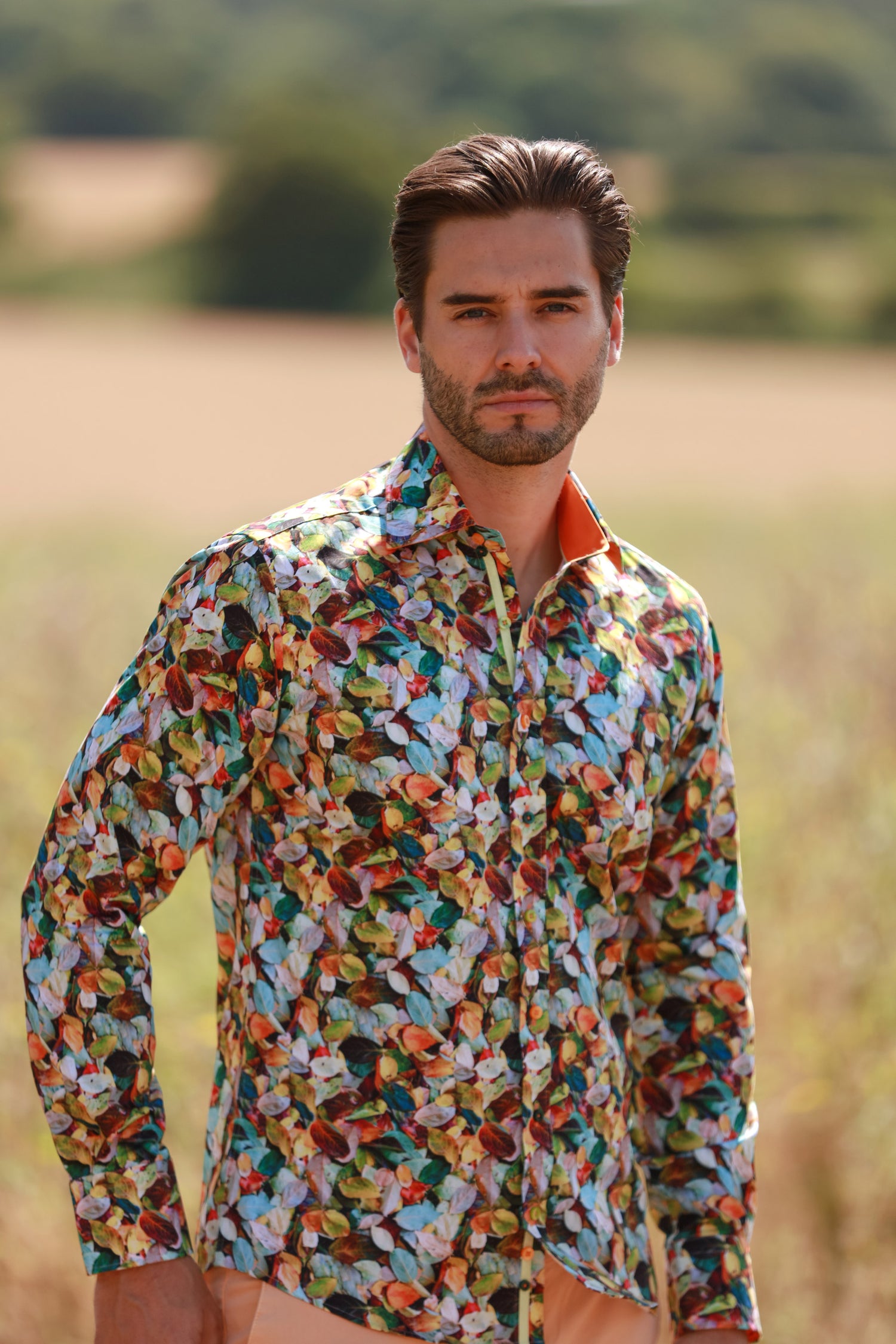 LEAVES IN AUTUMN PRINT SHIRT