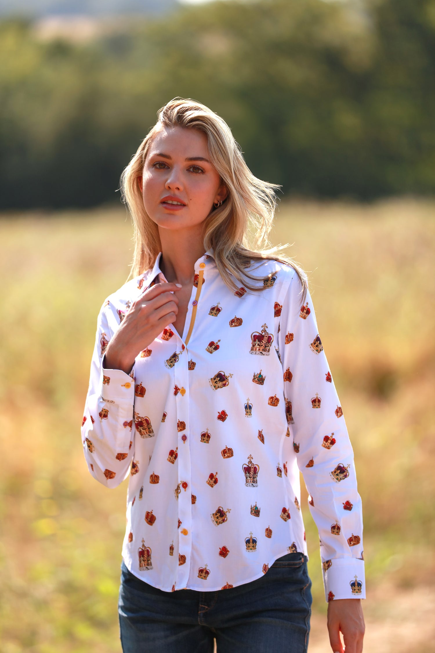 THE CROWN WOMENS PRINT SHIRT