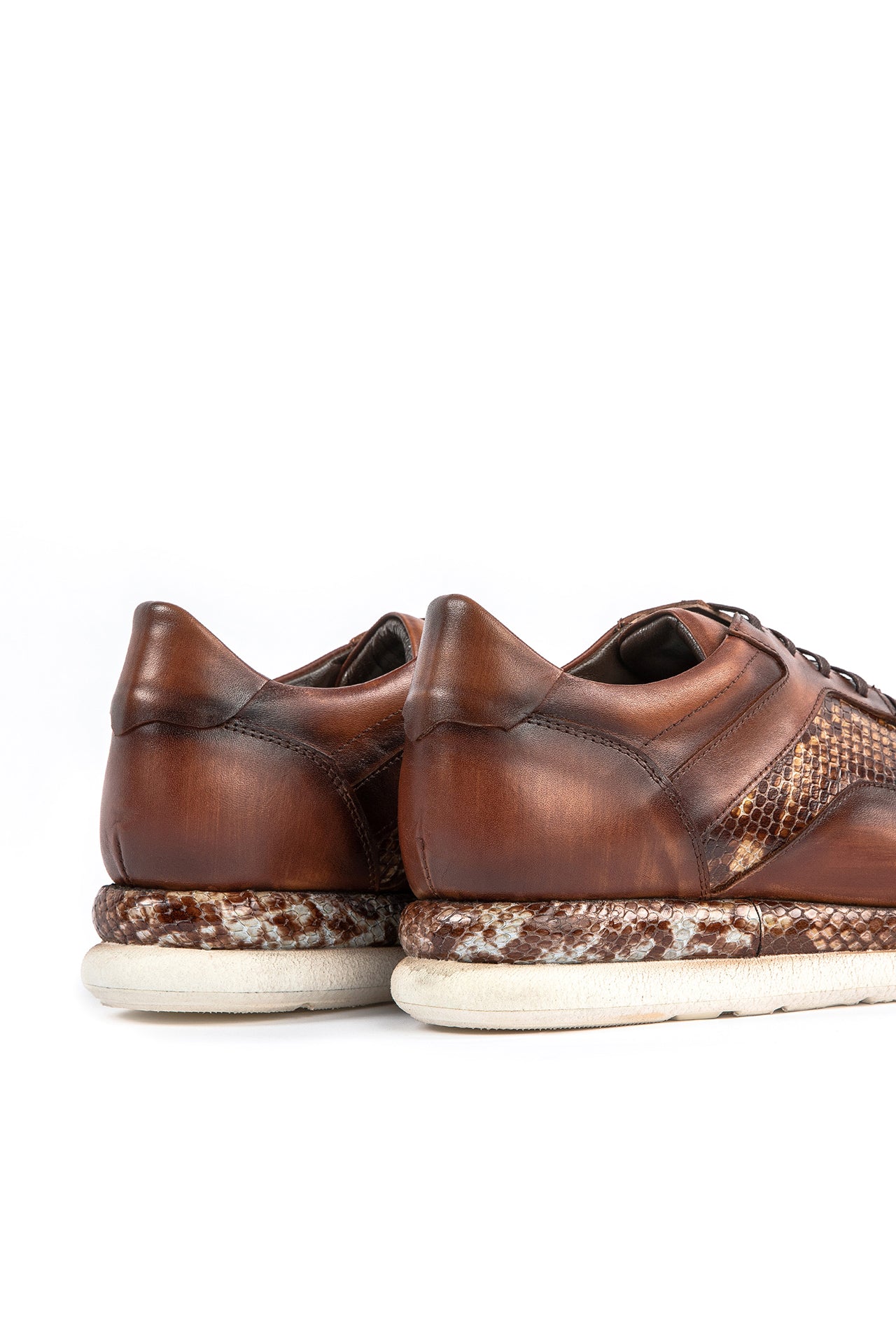 HAND PAINTED SNAKE SKIN CLASSIC LEATHER TRAINERS