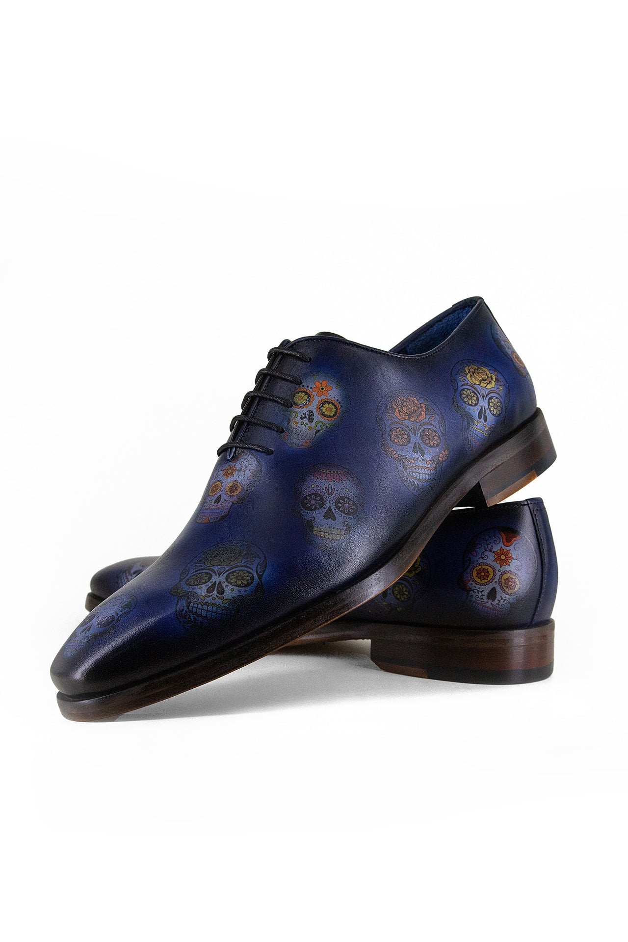 SUGAR SKULL PRINTED LEATHER SHOE