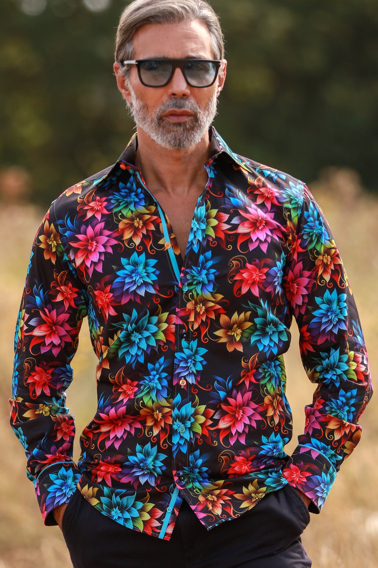 FLORAL MULTICOLOUR DIGITAL PRINT SHIRT