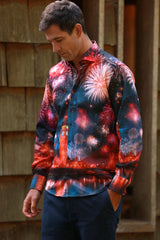 FIREWORKS PLACEMENT PRINT SHIRT