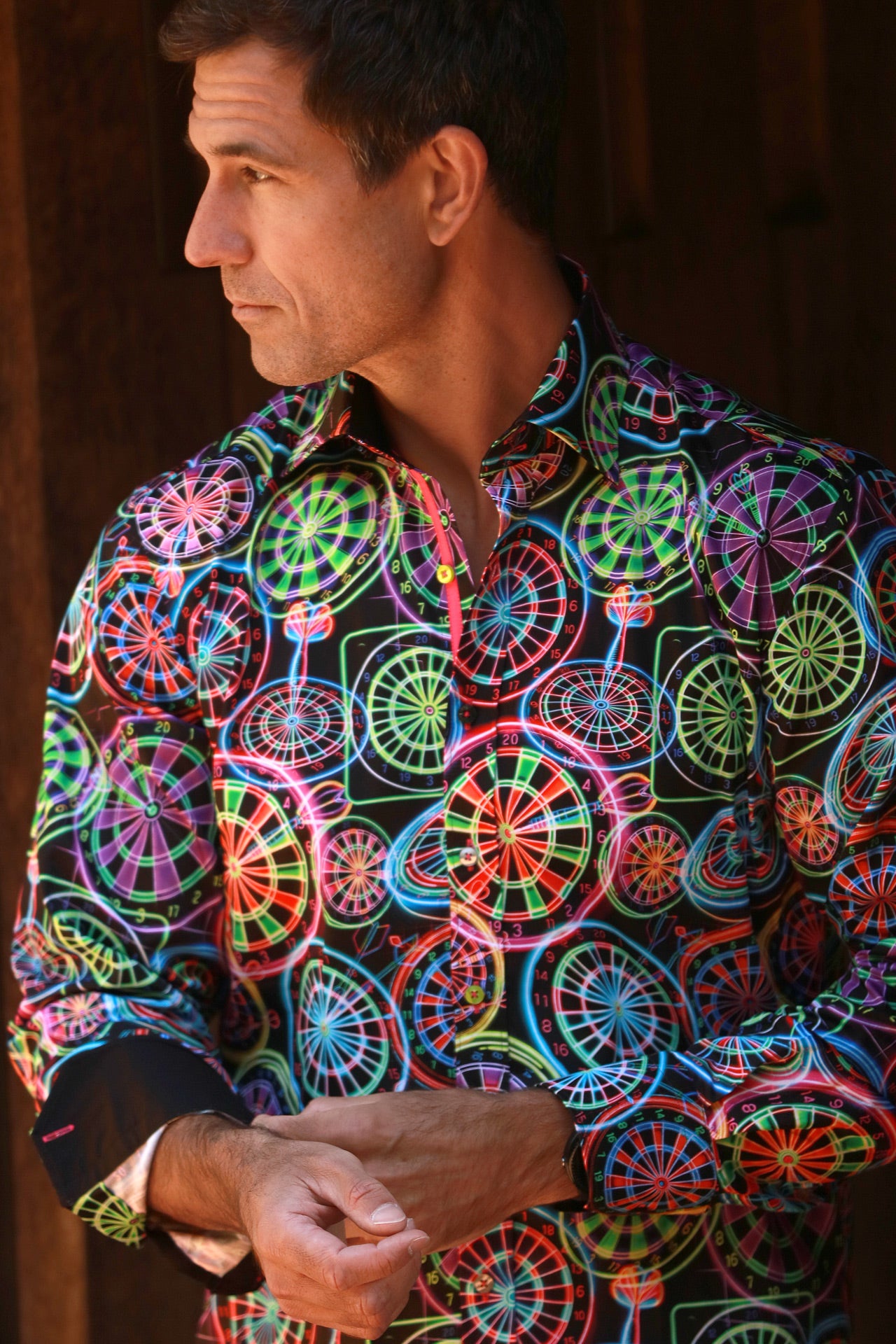 NEON DARTBOARD PRINT SHIRT