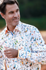 CL26131 White Bird Sketching - Claudio Lugli Shirts