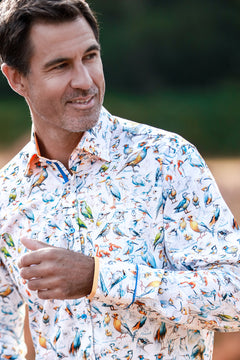 CL26131 White Bird Sketching - Claudio Lugli Shirts