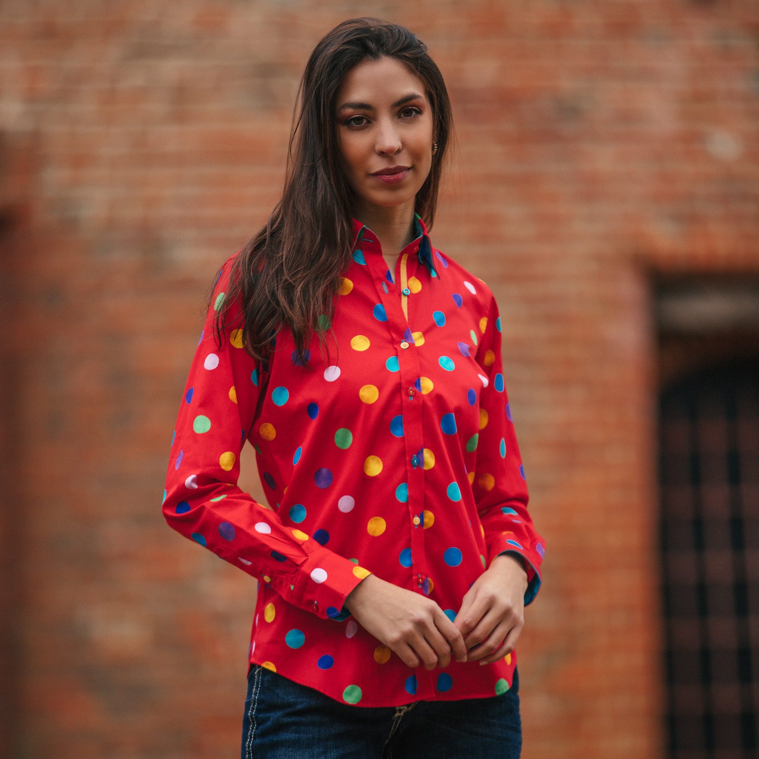 MULTICOLOUR POLKADOT WOMENS PRINT SHIRT