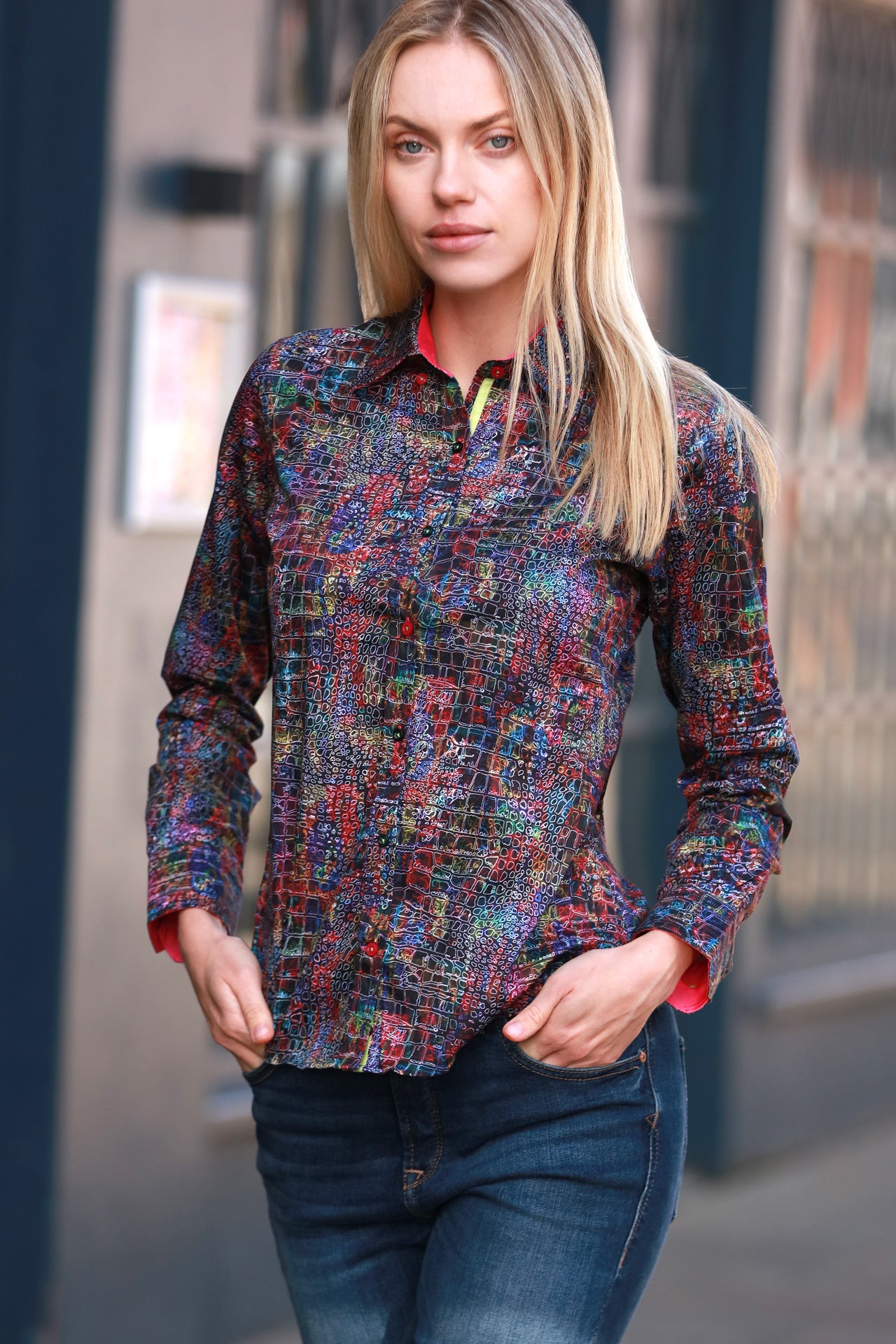 NEON CROC WOMENS PRINT SHIRT