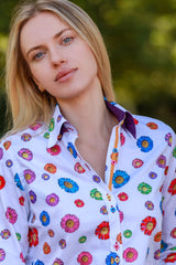 BLOOMING BLISS DAISY WOMENS PRINT SHIRT