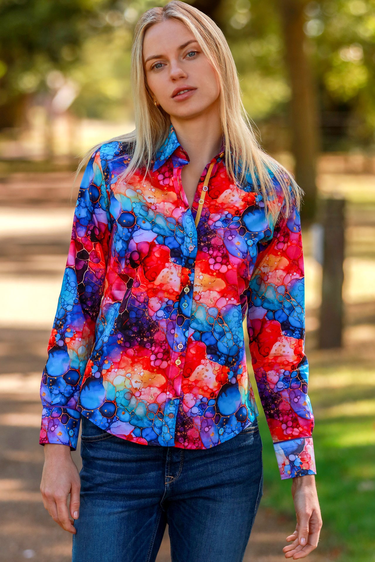 PSYCHEDELIC BUBBLES WOMENS PRINT SHIRT