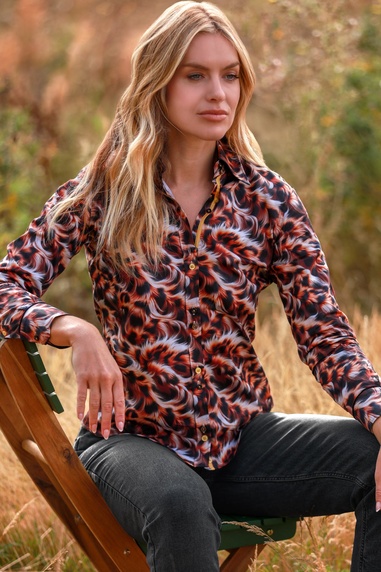 JAGUAR SKIN WOMENS  PRINT SHIRT