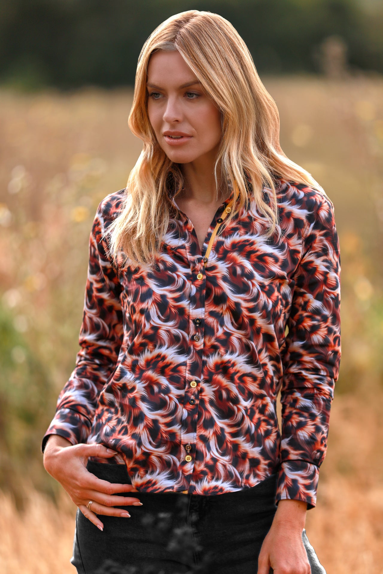 JAGUAR SKIN WOMENS  PRINT SHIRT