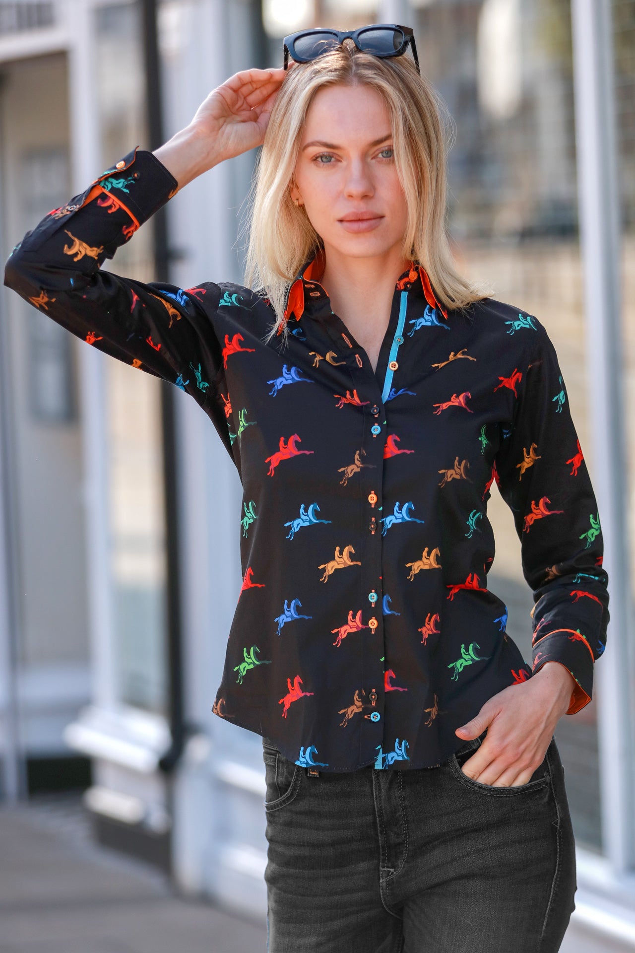 HORSE RIDER WOMENS PRINT SHIRT