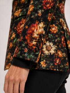 Alternative view of the Midnight Ember floral print blazer