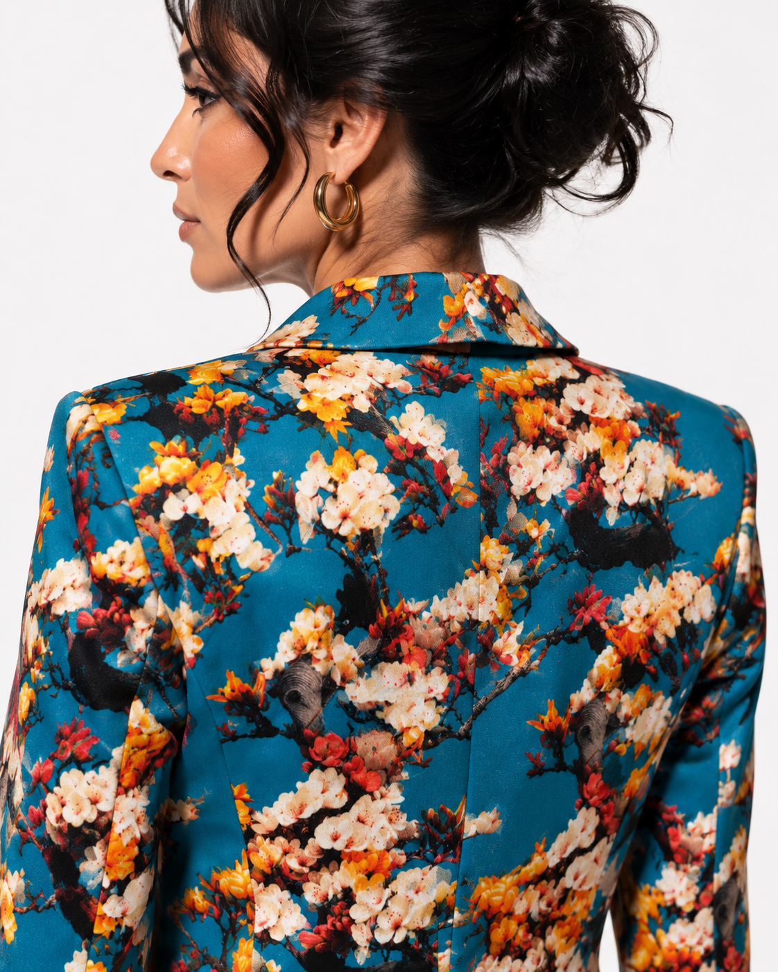 Aqua Enchanted Garden print blazer in UK sizes 8 to 20