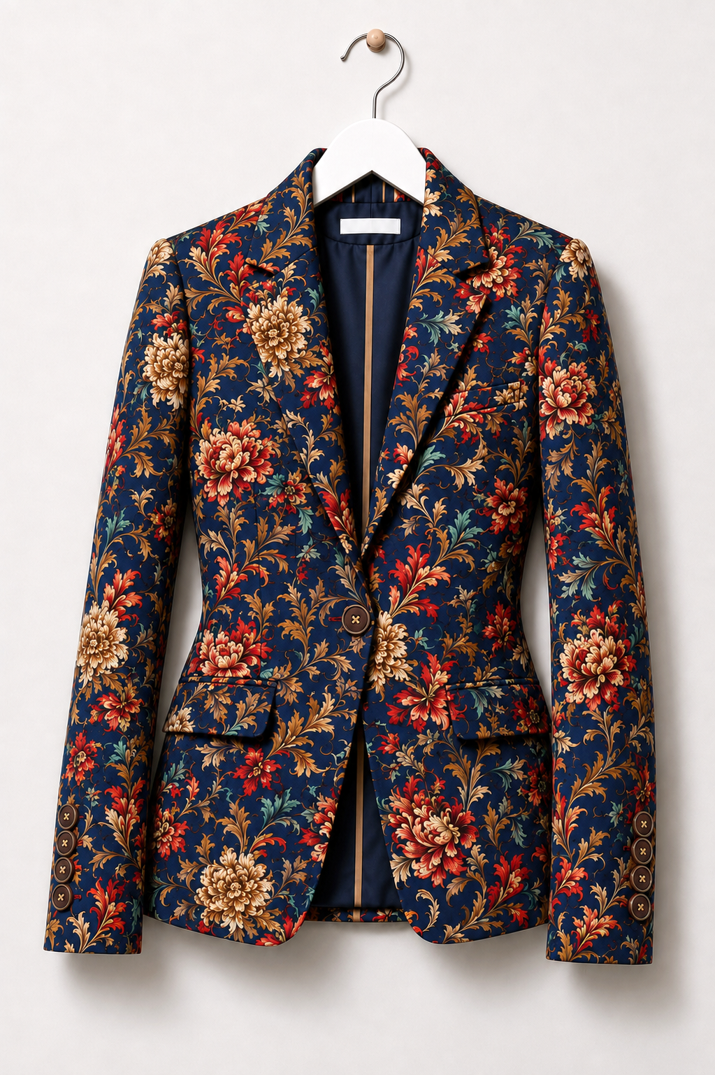Midnight Baroque Bloom Print Blazer