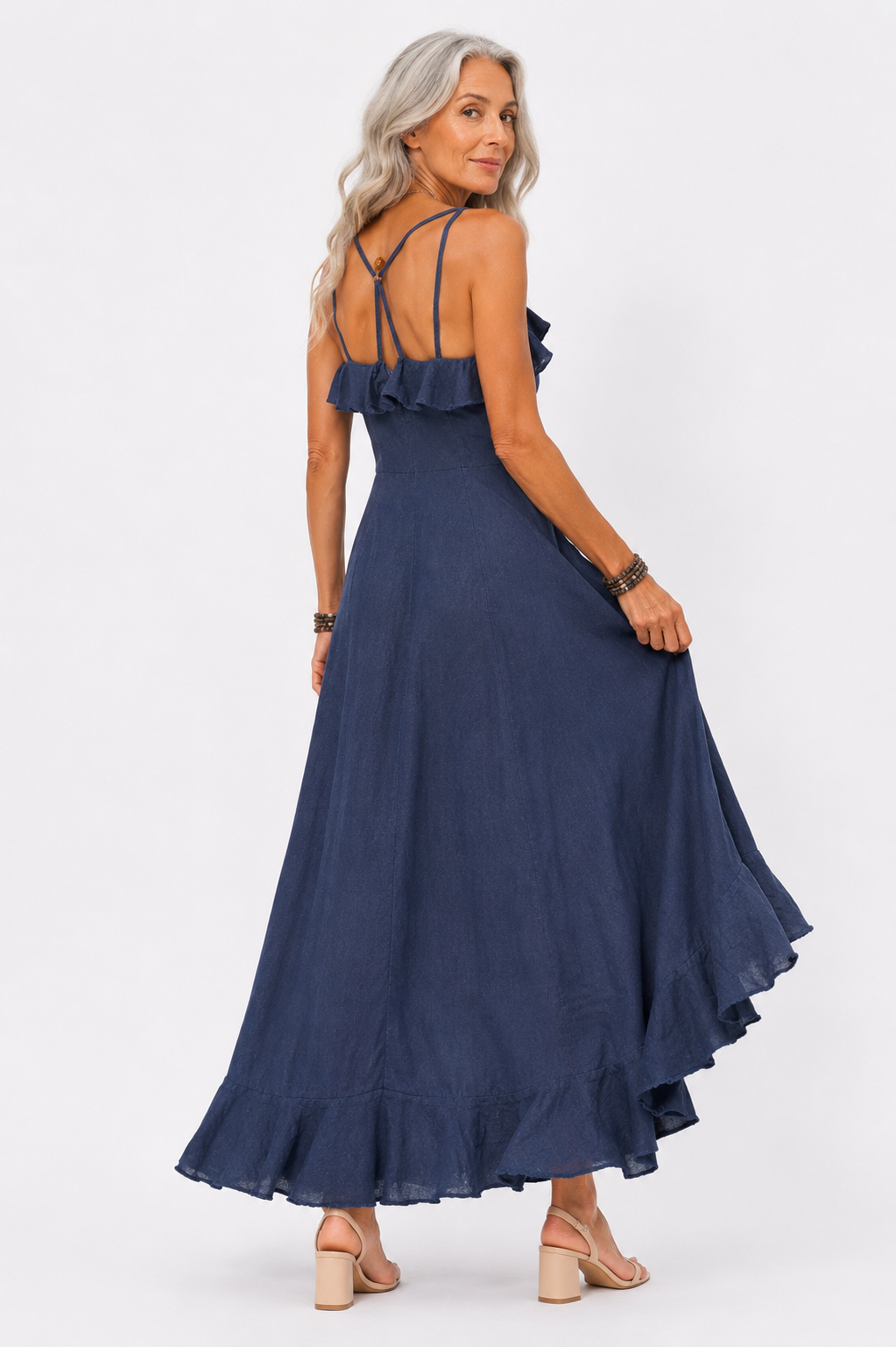 LINEN SLIT DRESS