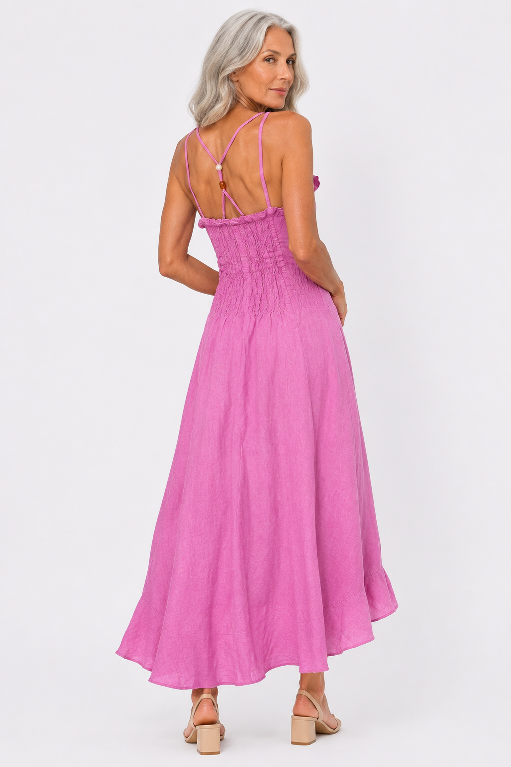LINEN SLIT DRESS