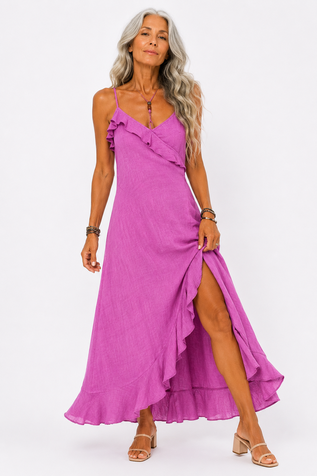 LINEN SLIT DRESS