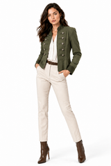 Luxtyle Military Longline Slim Fit Jacket