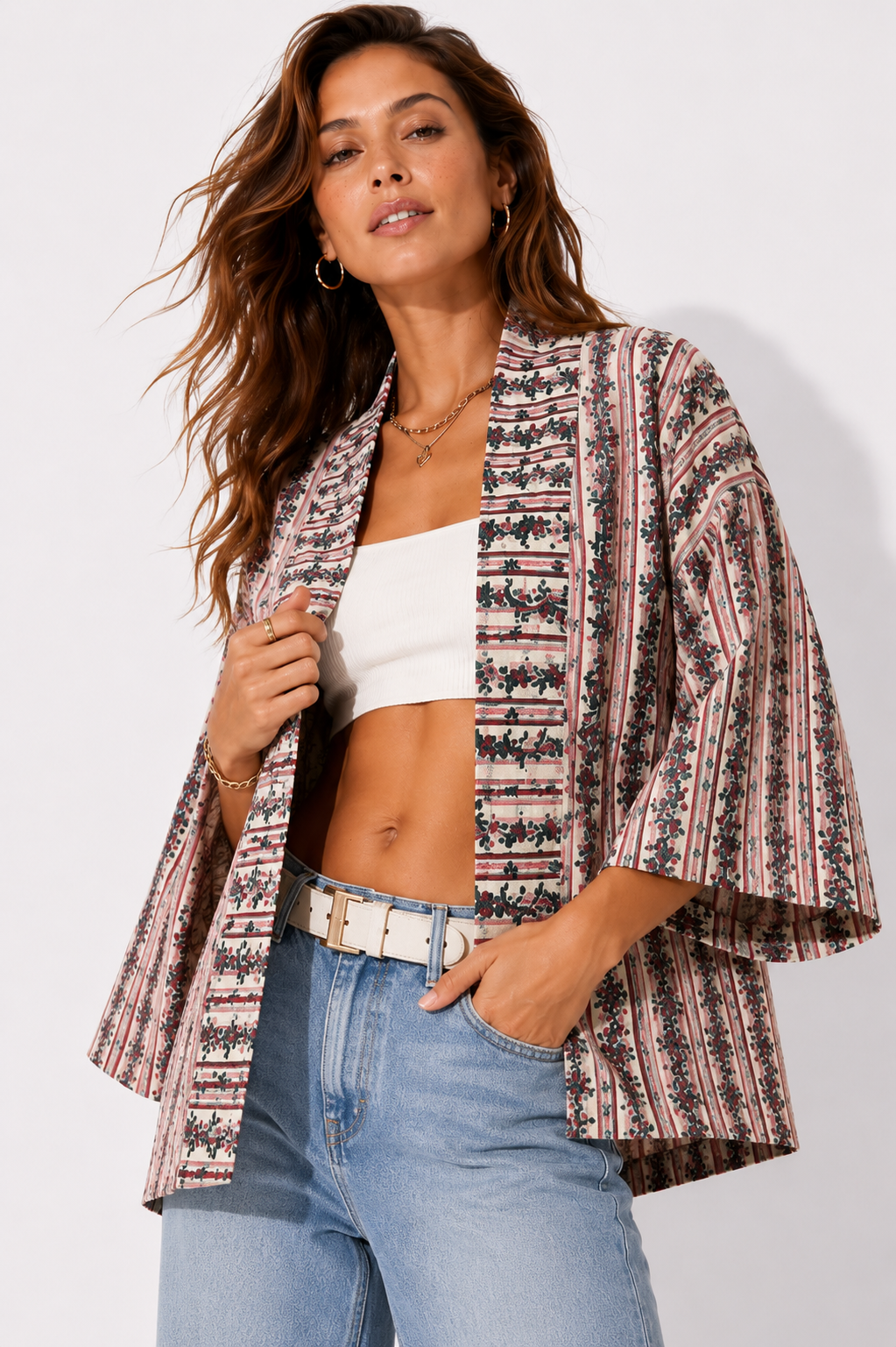 BOTANICAL STRIPE WOMEN'S JACKET