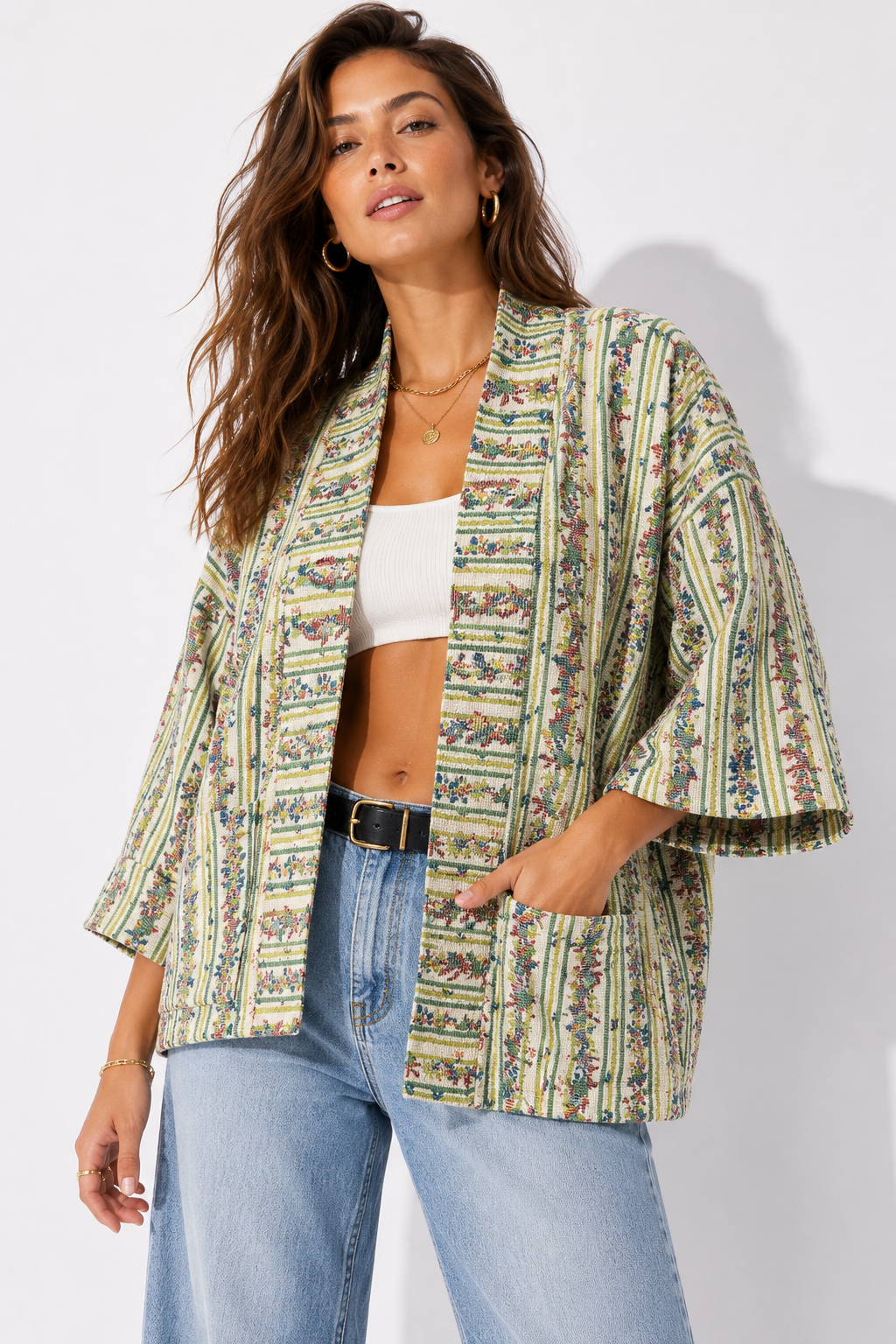 BOTANICAL STRIPE WOMEN'S JACKET