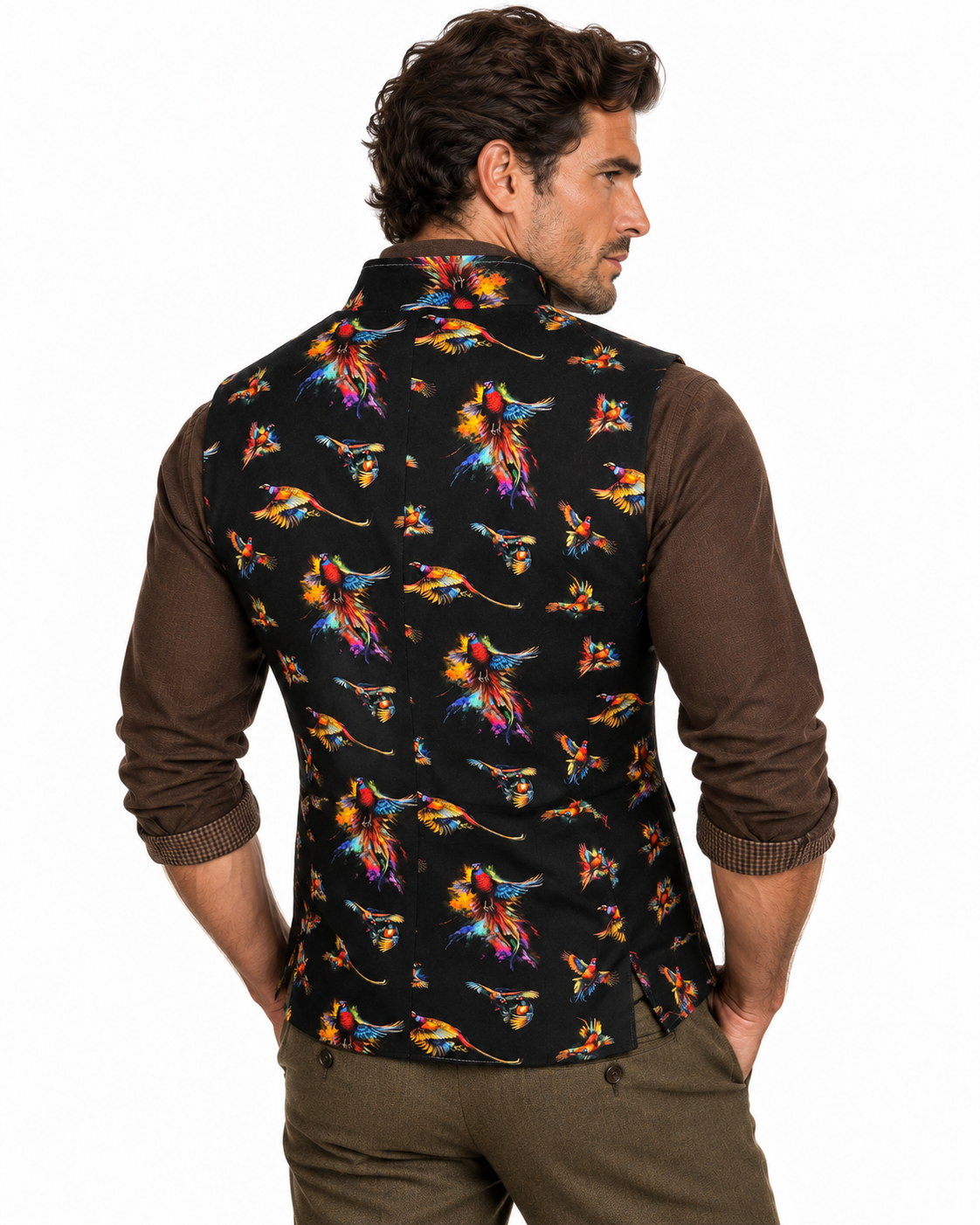 Watercolour Pheasant Sleeveless Jacket