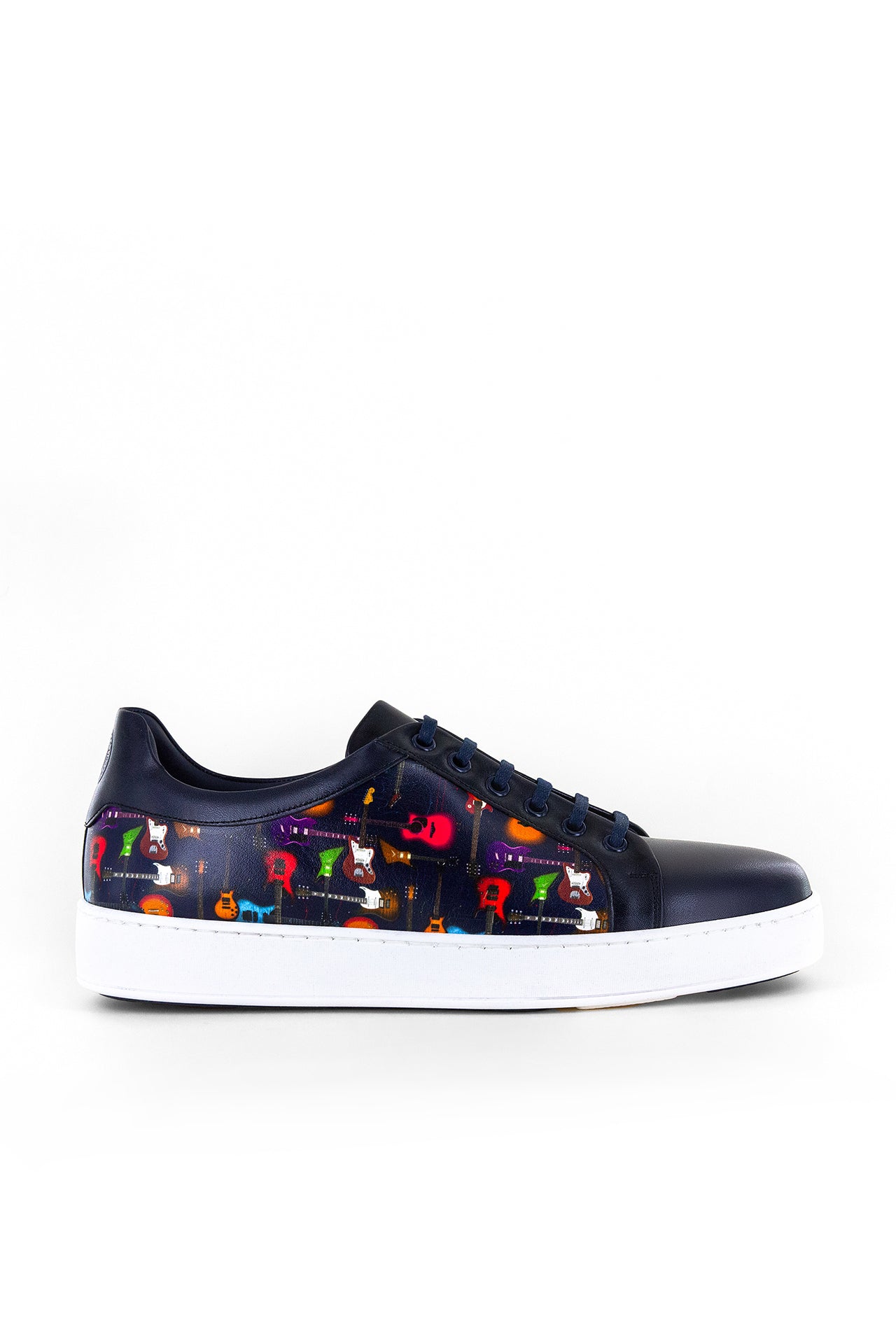 GUITAR PRINT LEATHER SNEAKER