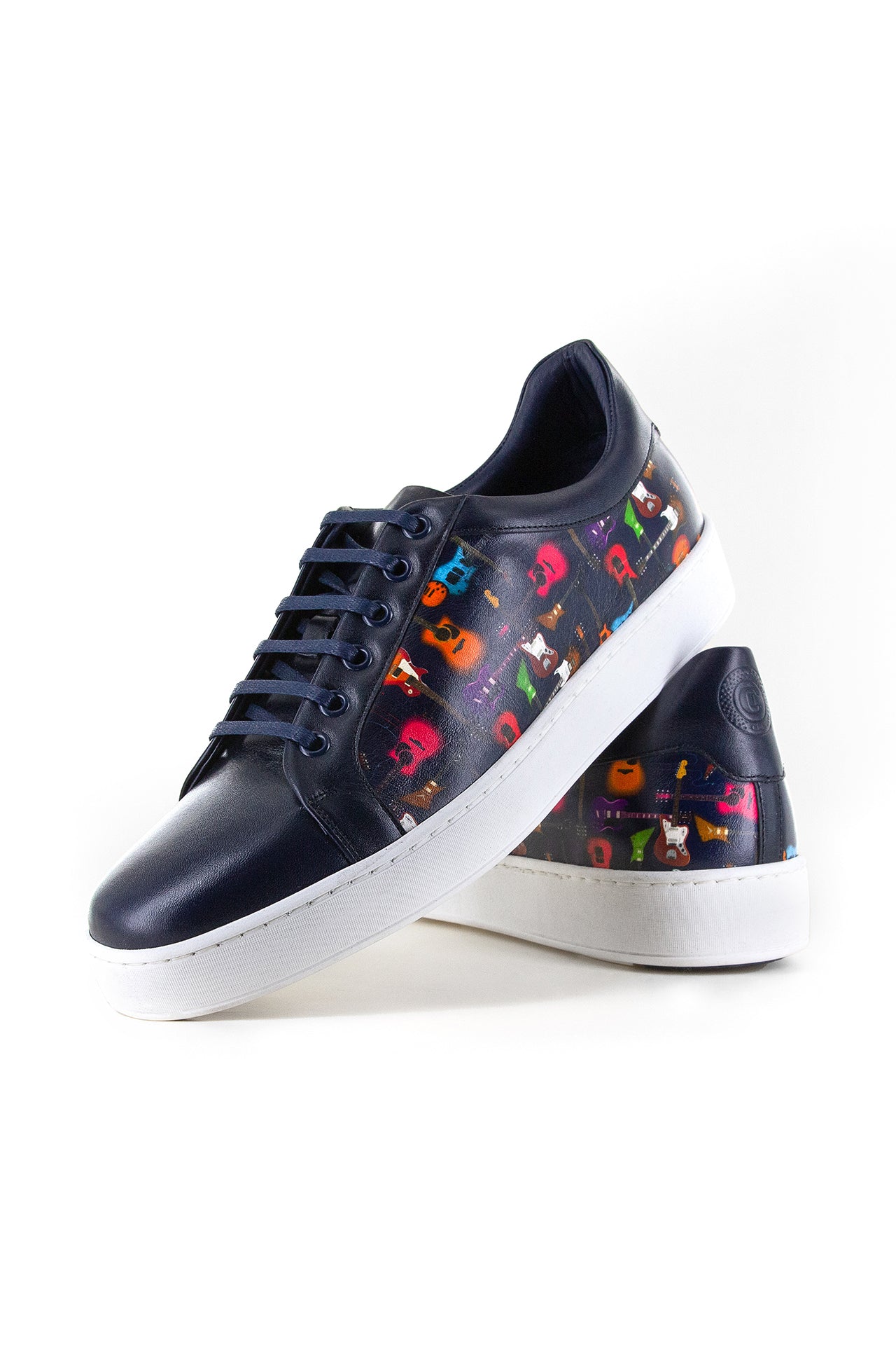 GUITAR PRINT LEATHER SNEAKER