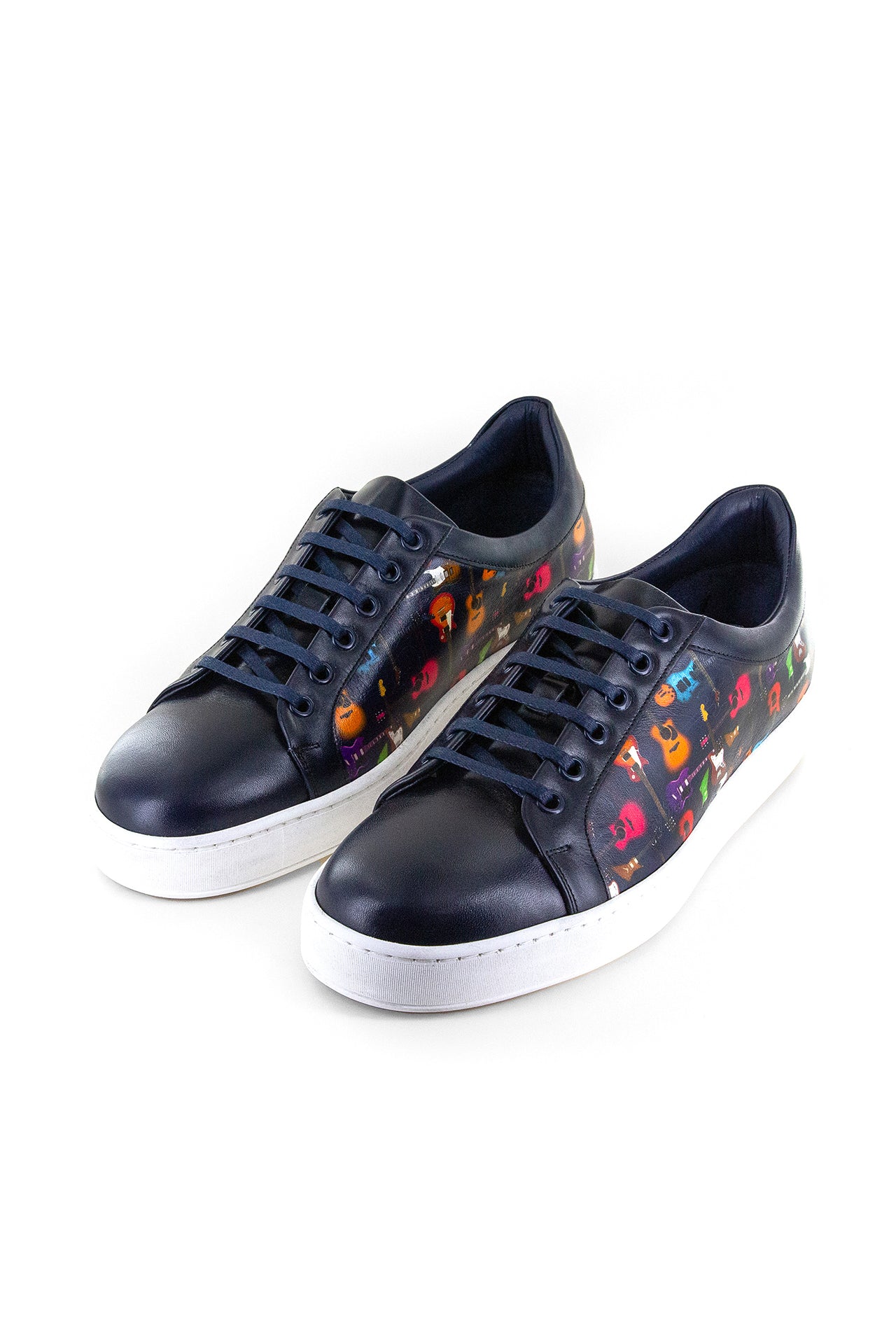 GUITAR PRINT LEATHER SNEAKER