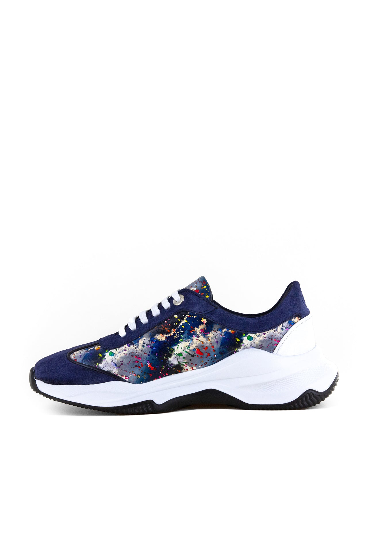 CLOUD AND PAINT SPLASH PRINTED LEATHER TRAINERS