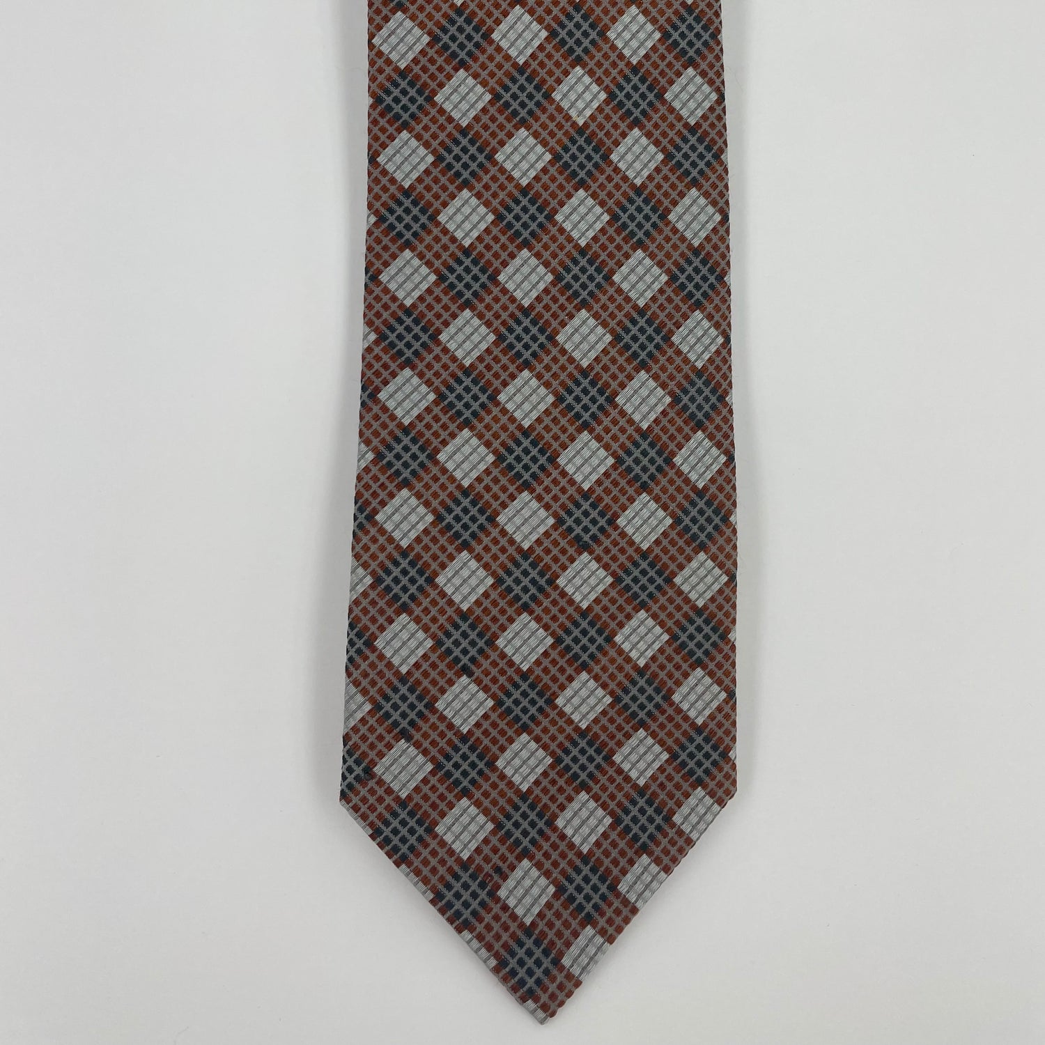 Silk Brown Check Neck-Tie