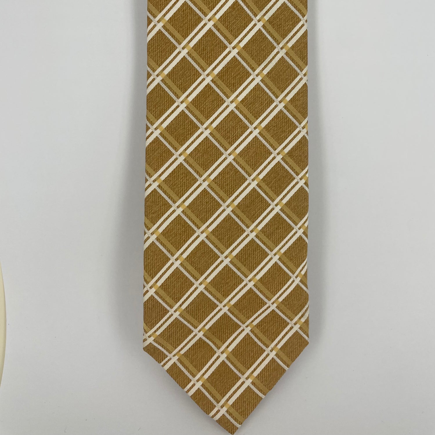 Silk Gold and White Neck-Tie