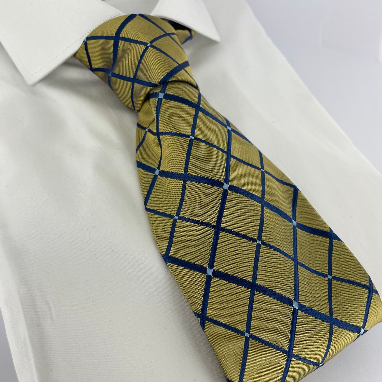 Silk Gold and Navy Neck-Tie