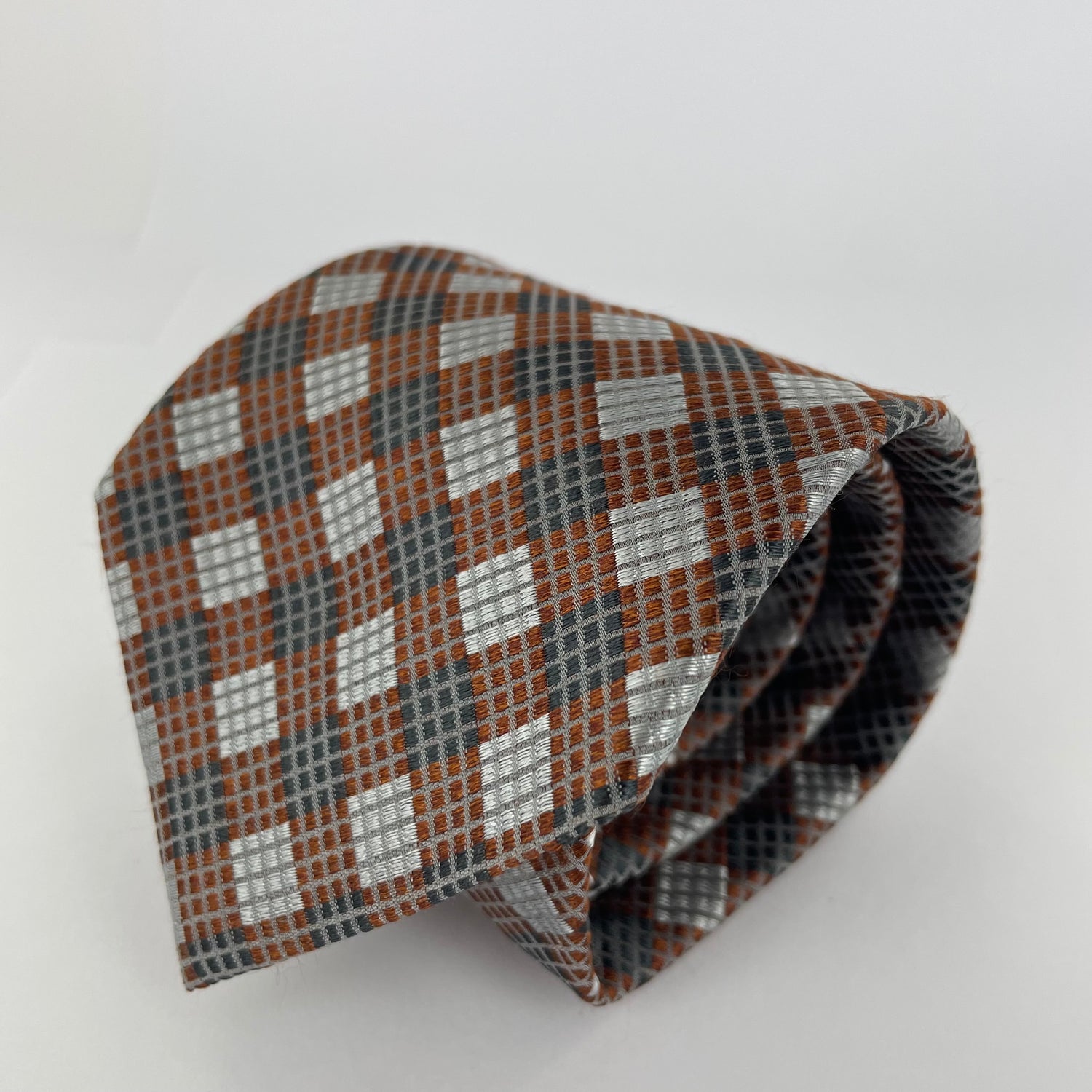 Silk Brown Check Neck-Tie