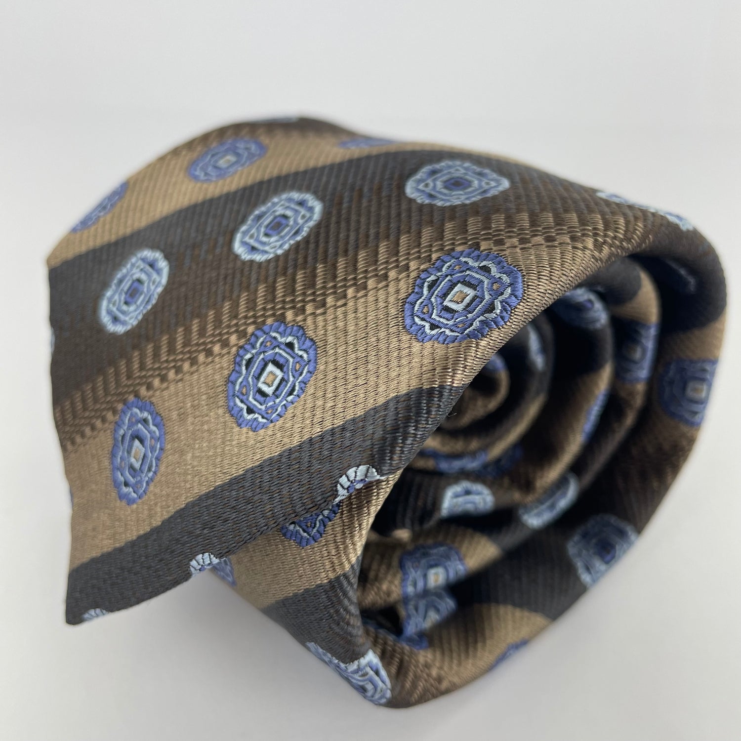 Silk Brown Stripe Neck-Tie